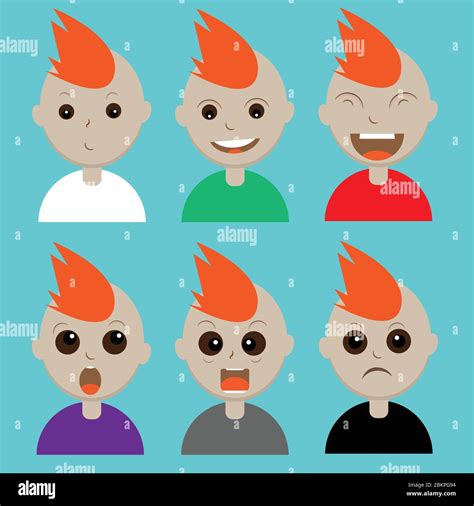 Emotions Face Of Cute Boyvector Illustration Stock Vector Image And Art