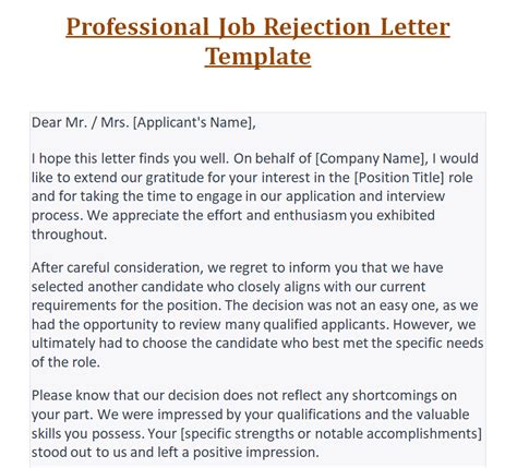 Writing A Kind Job Rejection Letter 5 Free Samples Doc And Pdf Day