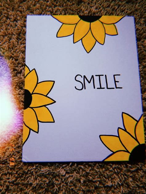 Smile Sunflower Painting Small Canvas Paintings Easy Canvas Art