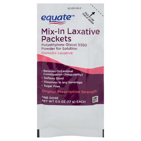 Equate Mix In Laxative Packets For Constipation Relief Polyethylene