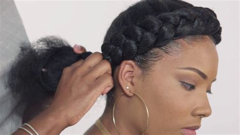 Halo Braid With Weave On 4c Hair Hairstyle Tutorial