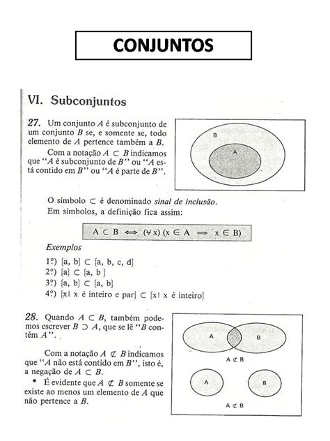 Doidos Pela Matemática Conjuntos Subconjuntos