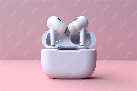 Premium Ai Image Air Buds Mockup With Podium Side View Top View