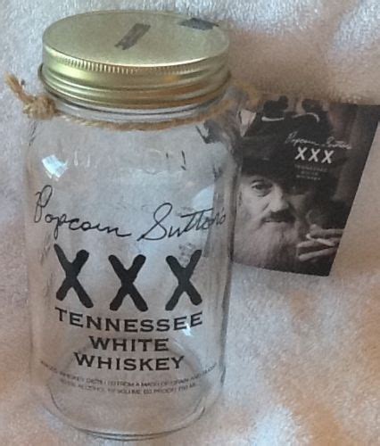 Original Very Rare 1st Run 1 Empty Popcorn Sutton Moonshine Jar White