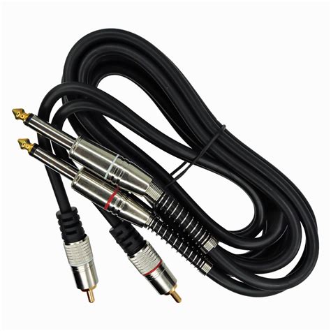 Cabo De Áudio Profissional 2 Rca Para 2 P10 Mono 1 80 Metros Corre