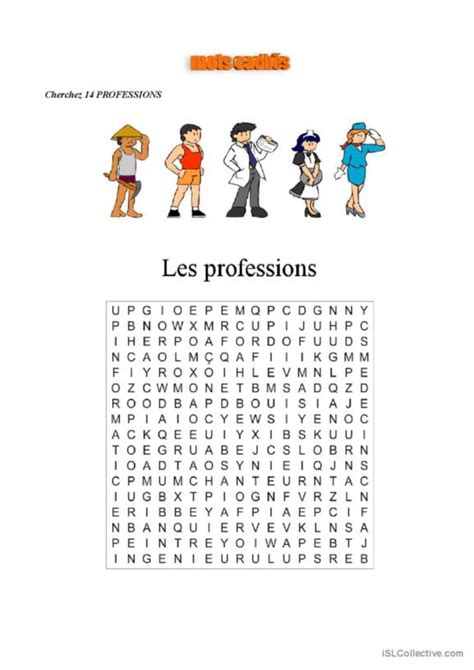 Professions Fran Ais Fle Fiches Pedagogiques Pdf Doc