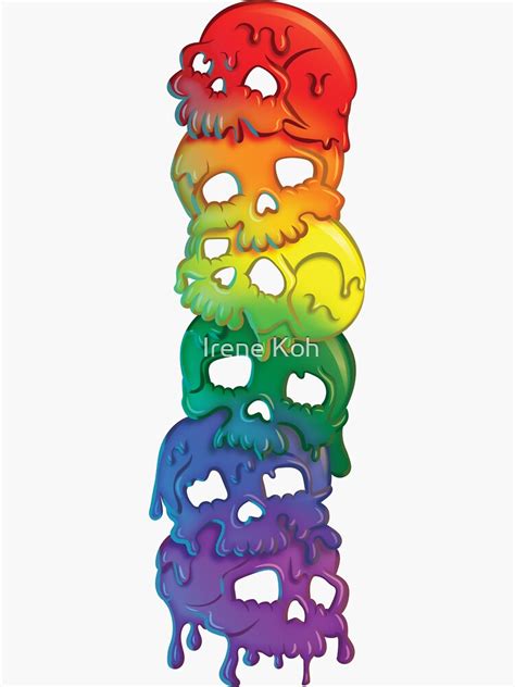 Gay Pride Flag Rainbow Skulls Lgbt Sticker For Sale By Irene Koh