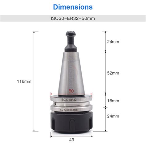 Stainless Steel ISO30 Collet Chuck ER32 Balance Collet Chuck G2 5 300