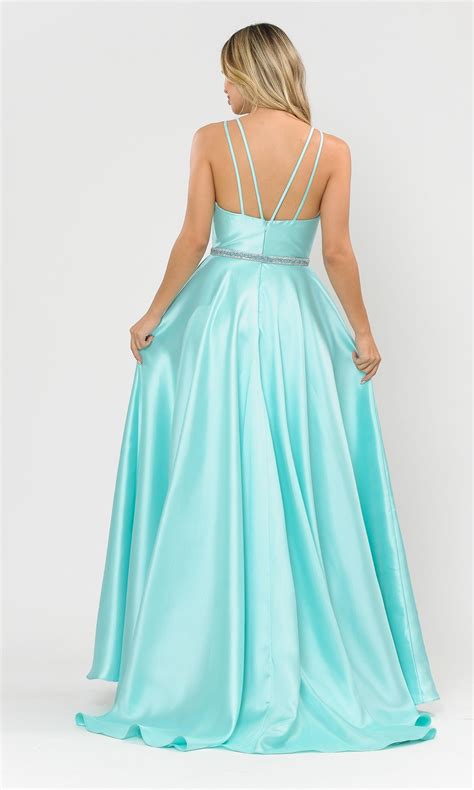 Mikado Long A Line Prom Dress With Pockets Promgirl