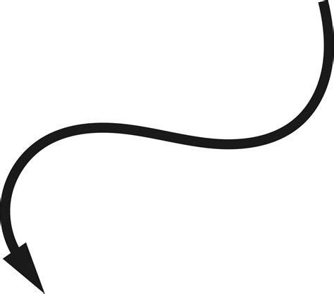 Hand Drawn Curved Arrow Shape Arrow Line 21998991 PNG