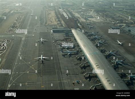 Aerial view of Dubai Airport, Dubai, UAE Stock Photo - Alamy