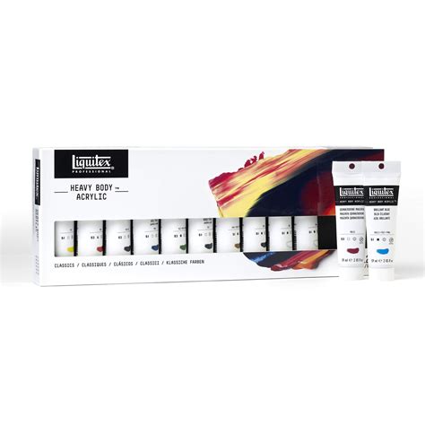 Liquitex Professional Heavy Body Acrylic Paint Classic Set, 12 Colors ...