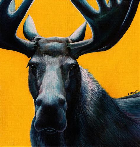 Moose Painting By Alison Newth