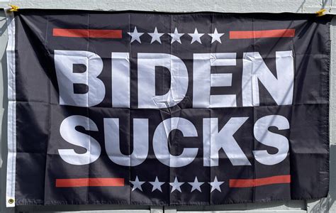 Biden Sucks Black White Premium 3 X5 Poly Nylon Flag Banner 2024