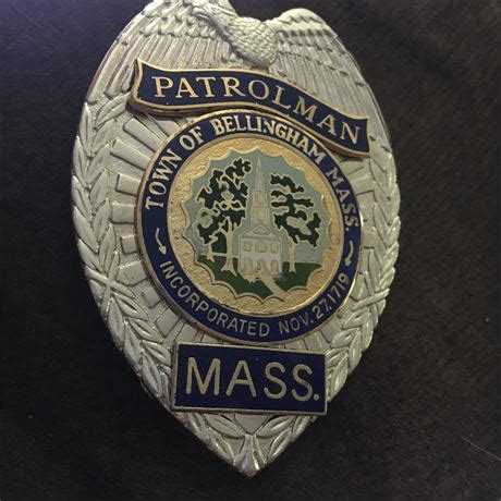 Collectors Badges Auctions Bellingham Massachusetts Police Patrolman