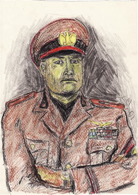 Italian Il Duce Benito Mussolini Drawing By Northern Wolf
