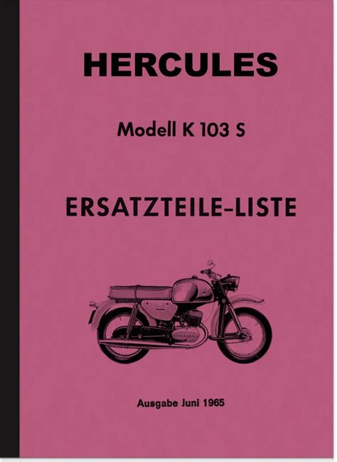 Hercules K 103 S Spare Parts List Spare Parts Catalog