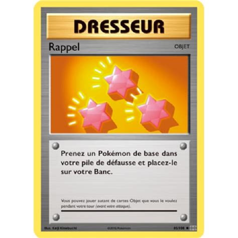 Rappel 85 108 XY12 Carte Pokémon dresseur neuve VF Cardcollection fr