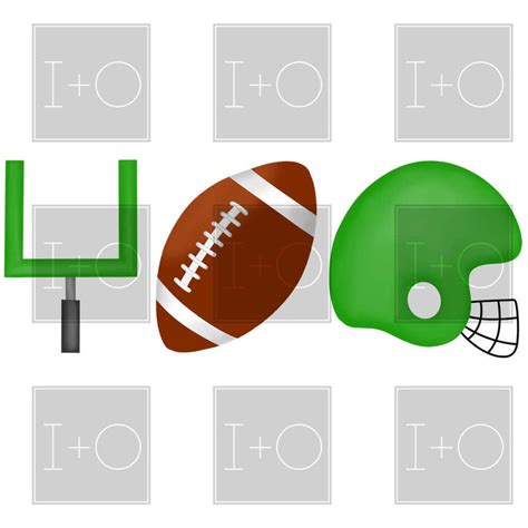 Green Football Helmet Trio Watercolor Printable Digital - Etsy