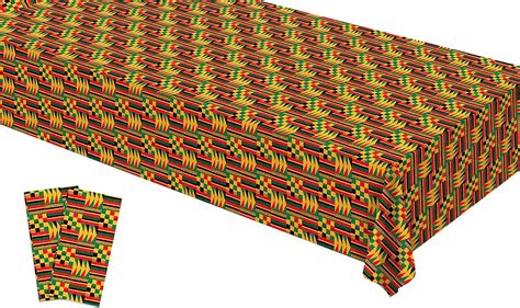 Amazon Buxiuer African Print Tablecloth Kente Kwanzaa Black