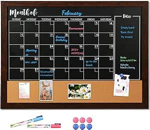 Amazon Dollar Boss Chalkboard Calendar Corkboard Combo X