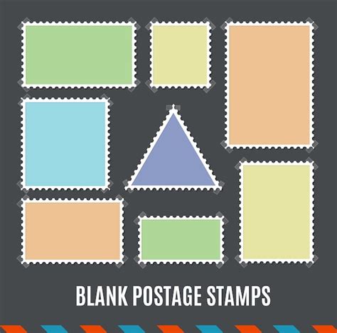 Premium Vector Empty Template Blank Postage Stamps Set Vector