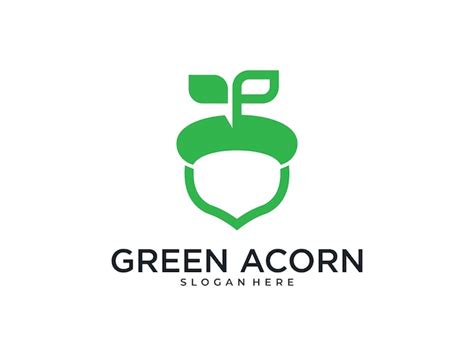 Premium Vector Green Acorn Nature Logo Design