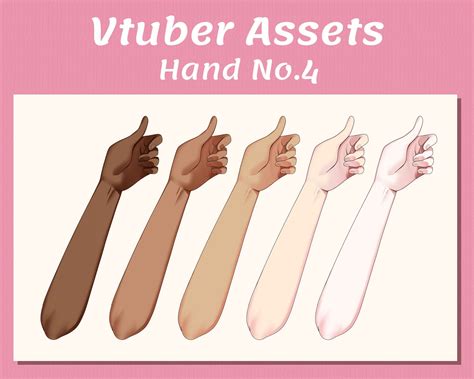 Hand 4 Hand Gestures Vtuber Assets Set L2d Hand Asset Etsy Asset Digital Club Design