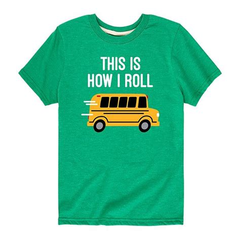 Boys 8 20 School Bus How I Roll Graphic Tee