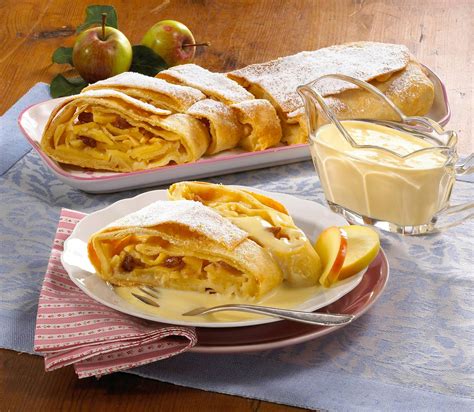 Apfelstrudel Mit Vanilleso E Rezept Lecker