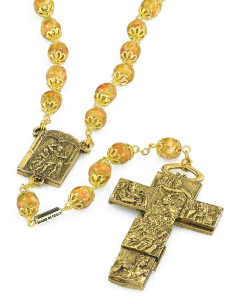 Stunning Vatican Museums Gold Plated Rosary