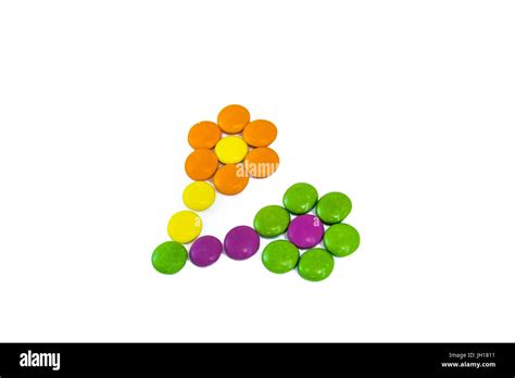 Colorful Gummy Ball Candies On Isolated White Background Stock Photo