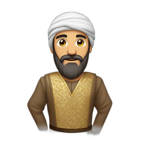 Homme Arabe Barbu Avec Arme Et Robe Carreau Ai Emoji Generator