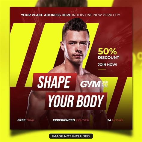 Premium PSD Gym And Fitness Social Media Flyer Template