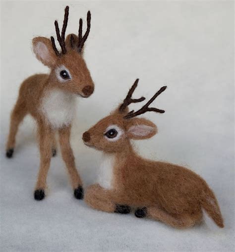 Needle Felted Reindeer Christmas Santa Reindeer Etsy