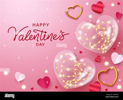 Valentines Day Greeting Vector Design Happy Valentines Day Text In