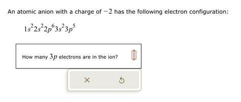 SOLVED An Atomic Anion With A Charge Of 2 Has The Following Electron