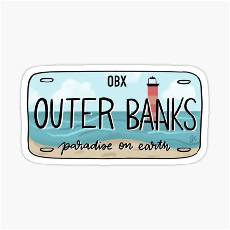 THE ORIGINAL OBX License Plate Bright Sticker For Sale By Jeandabean