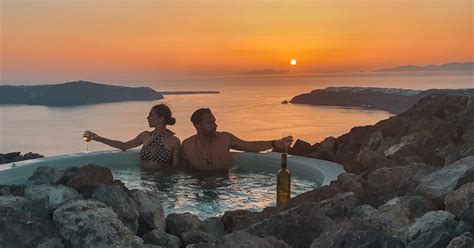 Santorini Volcanic Hot Tub Experience With Caldera Views Getyourguide