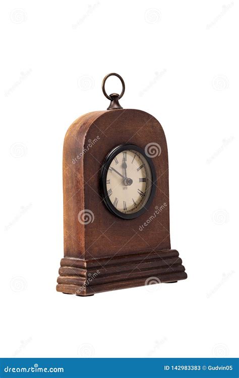 Antique Vintage Table Clock Isolated On White Stock Image Image Of