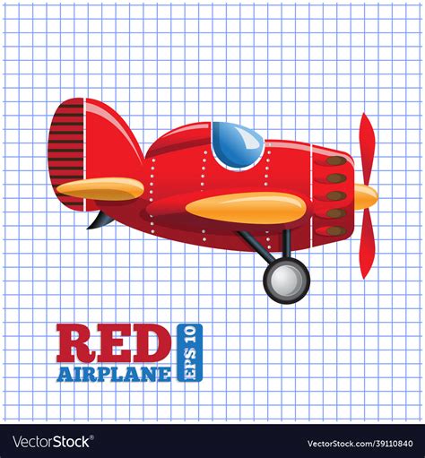 Red airplane on a background in cage Royalty Free Vector