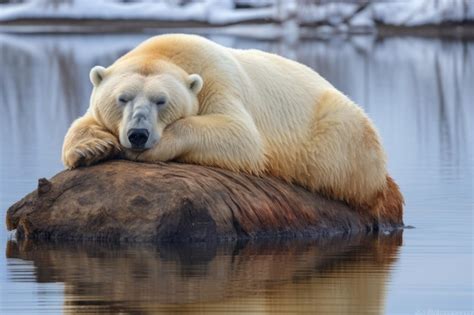 Premium Ai Image Polar Bear Resting After Successful Hunt On Ice