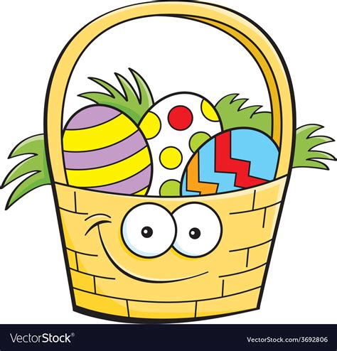 Cartoon Easter Basket Royalty Free Vector Image