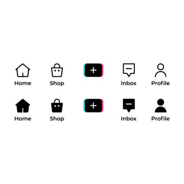 Icon Set Of Tiktok Menu App Icon Set Tiktok Social Media PNG And