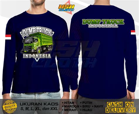 Baju Kaos Pria Distro Sablon Dtf Dump Truck Indonesia Baru V Lengan