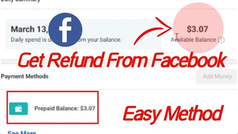 How To Get Refund From Facebook Ads Prepaid Balance Get Back Your Money Youtube