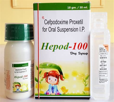 Cefpodoxime Proxetil Hepod 100 Mg Dry Syrup Packaging Type Bottle At