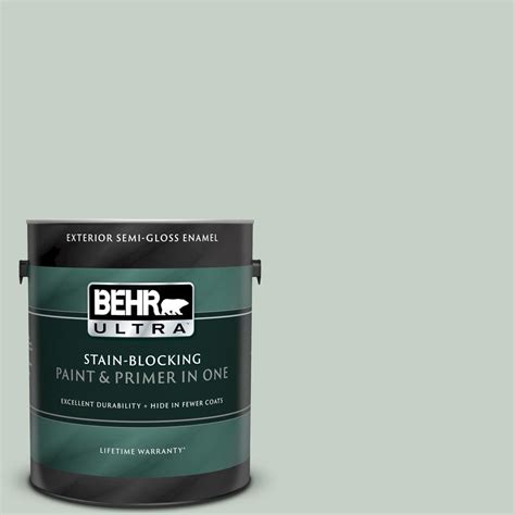 BEHR ULTRA 1 Gal N400 2 Frosted Sage Semi Gloss Enamel Exterior Paint