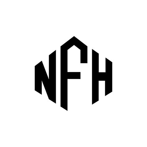 NFH letter logo design with polygon shape. NFH polygon and cube shape ...