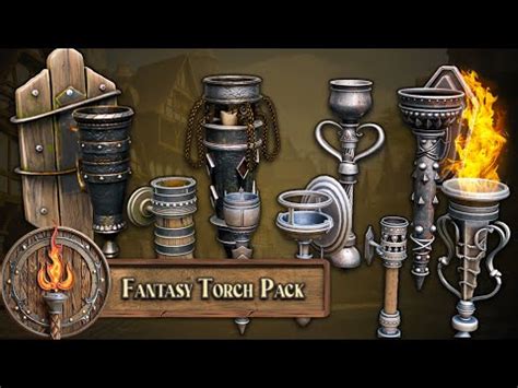 Blender 20 Massive Fantasy Torches Asset Pack